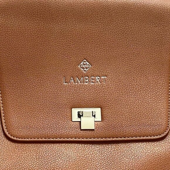 LAMBERT ELIE BROWN HAZELNUT FAUX LEATHER CONVERTIBLE BACKPACK SHOULDER BAG - OS - Picture 7 of 7